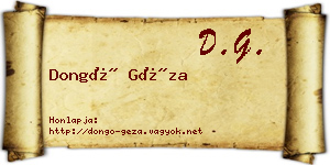 Dongó Géza névjegykártya
